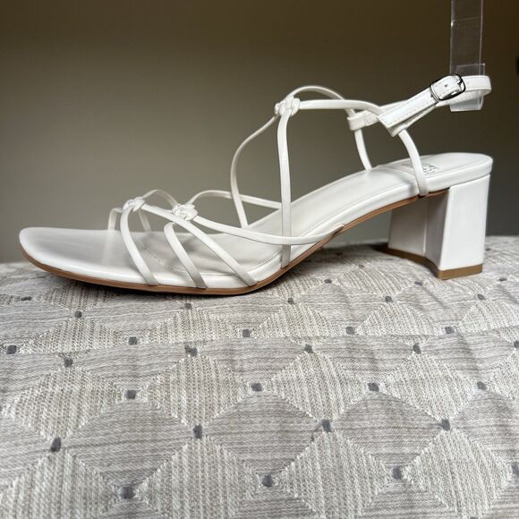 Jeffrey Campbell White Patent Leather Strappy Heeled Sandals Women US 9 Casual - Picture 1 of 14